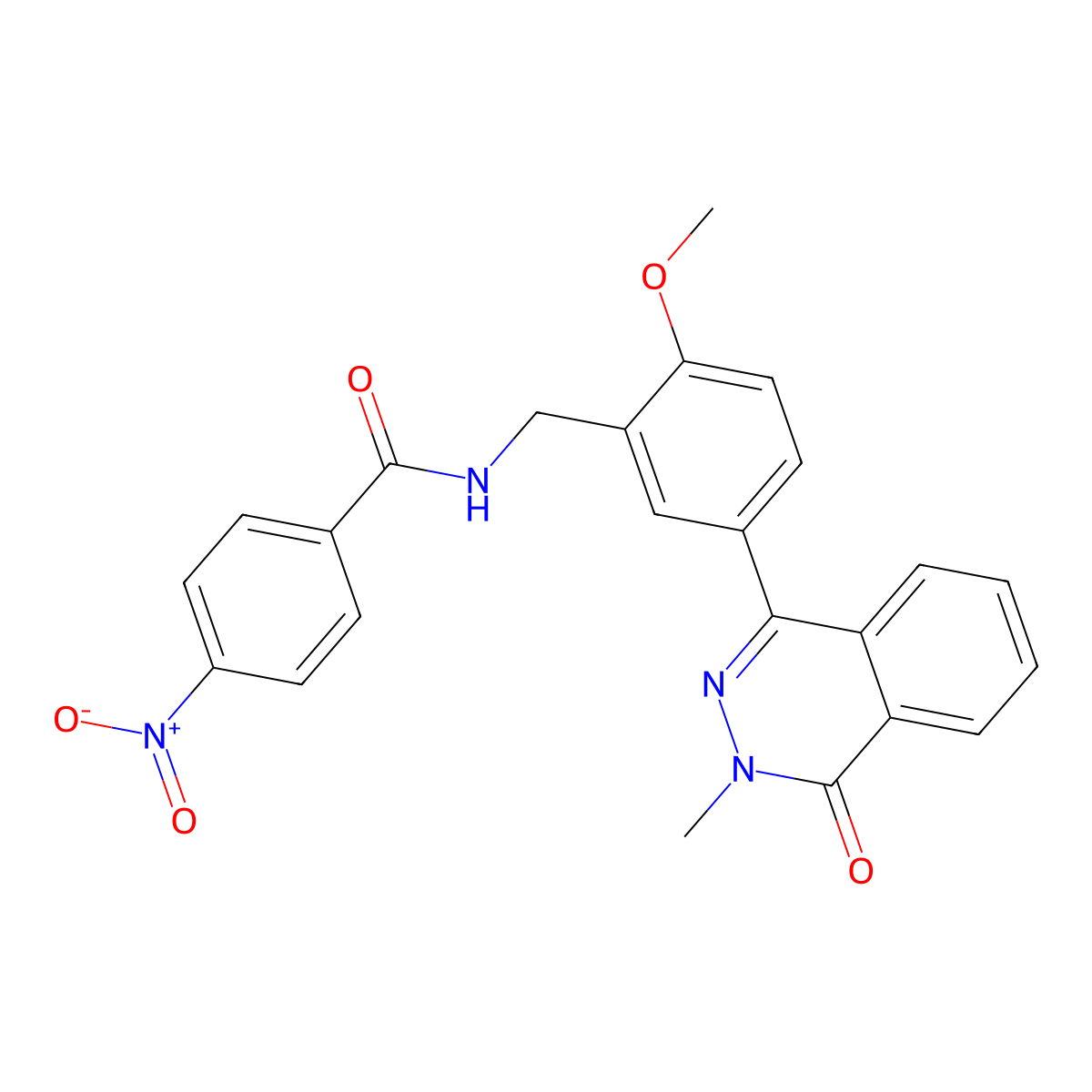 N-[[2-methoxy-5-(3-methyl-4-oxophthalazin-1-yl)phenyl]methyl]-4-nitrobenzamide molecular structure, CAS 674339-06-1
