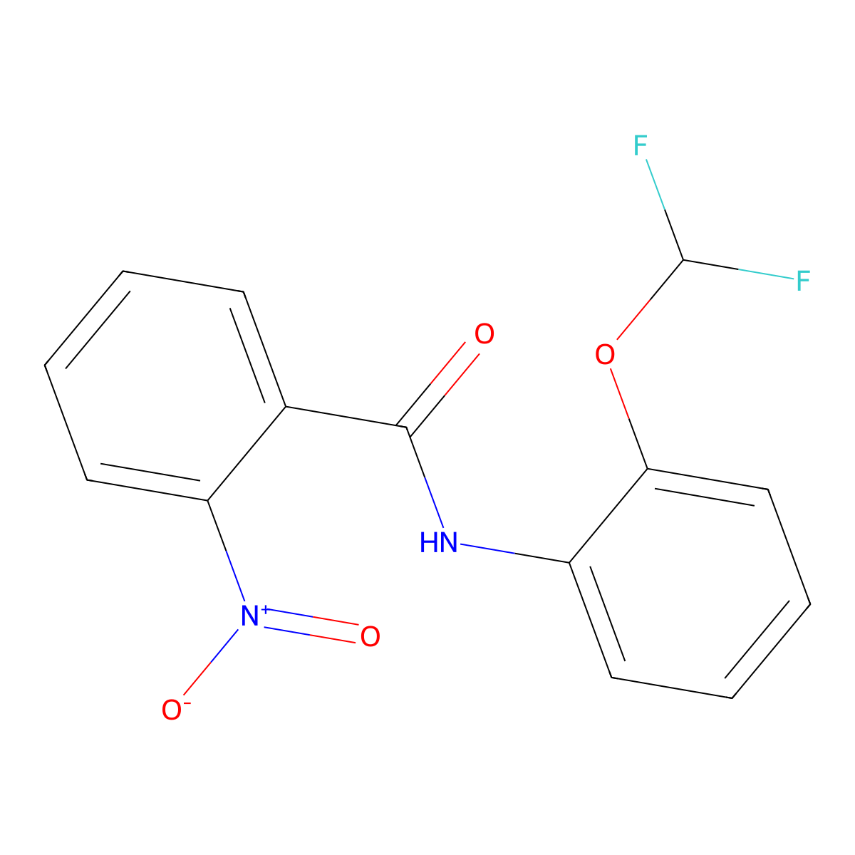 N-[2-(difluoromethoxy)phenyl]-2-nitrobenzamide molecular structure, CAS 674339-79-8