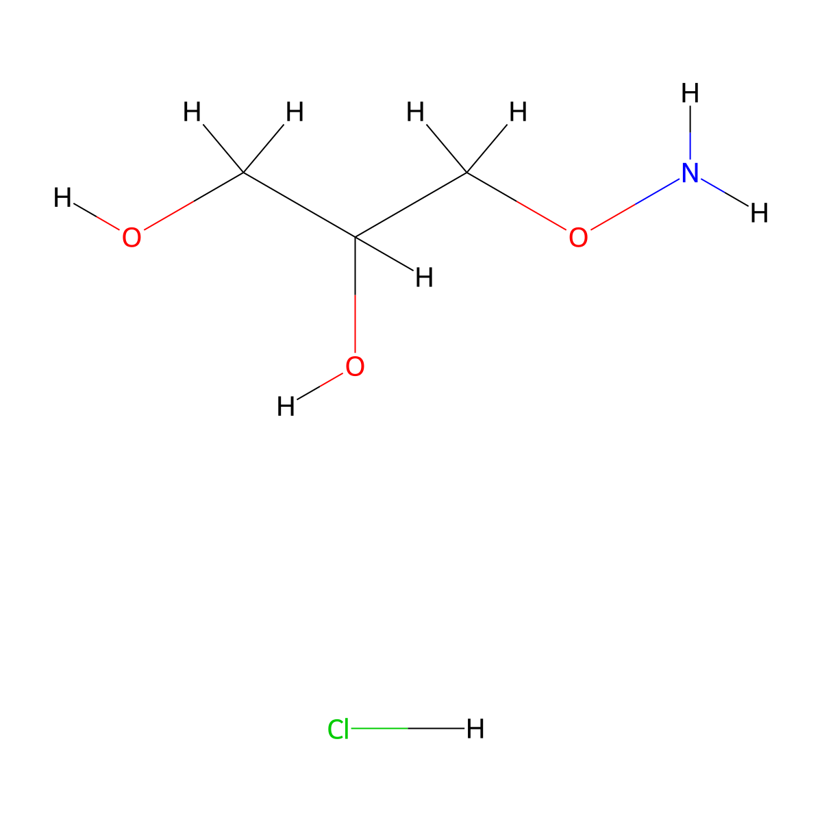3-(Aminooxy)propane-1,2-diol hydrochloride molecular structure, CAS 67435-00-1