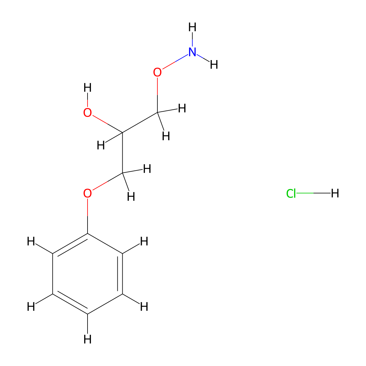 1-(Aminooxy)-3-phenoxypropan-2-ol--hydrogen chloride (1/1) molecular structure, CAS 67435-01-2
