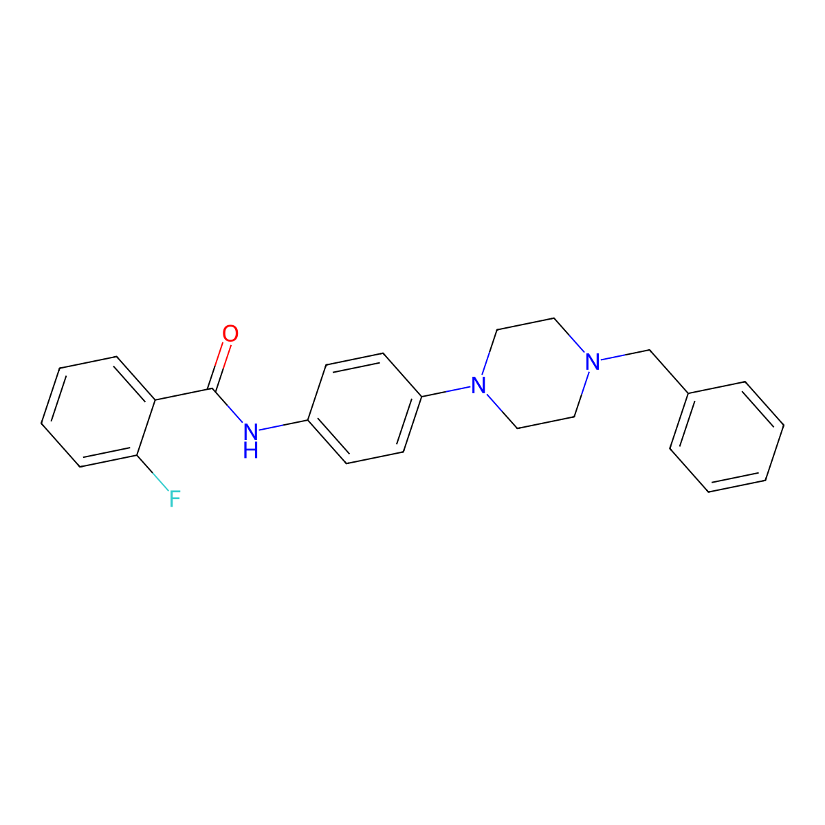 N-[4-(4-benzylpiperazin-1-yl)phenyl]-2-fluorobenzamide molecular structure, CAS 674350-33-5