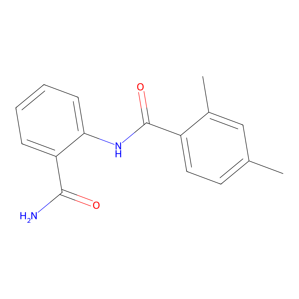 N-(2-carbamoylphenyl)-2,4-dimethylbenzamide molecular structure, CAS 674350-36-8