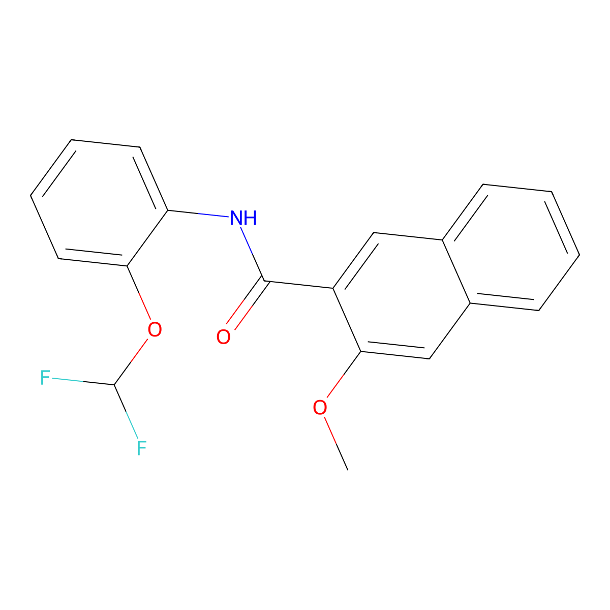 N-[2-(difluoromethoxy)phenyl]-3-methoxy-2-naphthamide molecular structure, CAS 674350-71-1