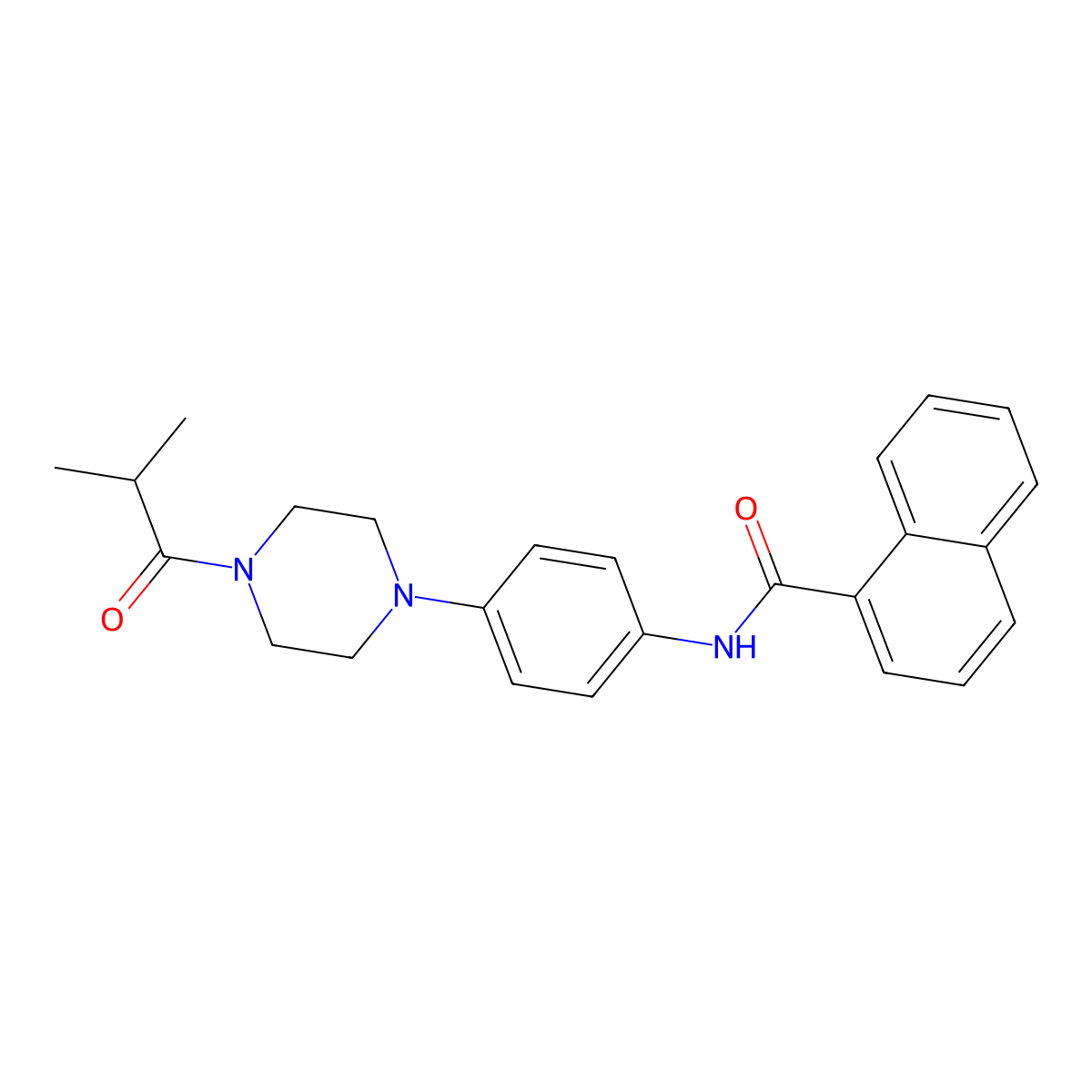 N-[4-[4-(2-methylpropanoyl)piperazin-1-yl]phenyl]naphthalene-1-carboxamide molecular structure, CAS 674351-07-6