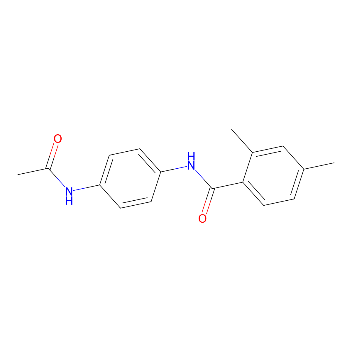 N-(4-acetamidophenyl)-2,4-dimethylbenzamide molecular structure, CAS 674351-32-7