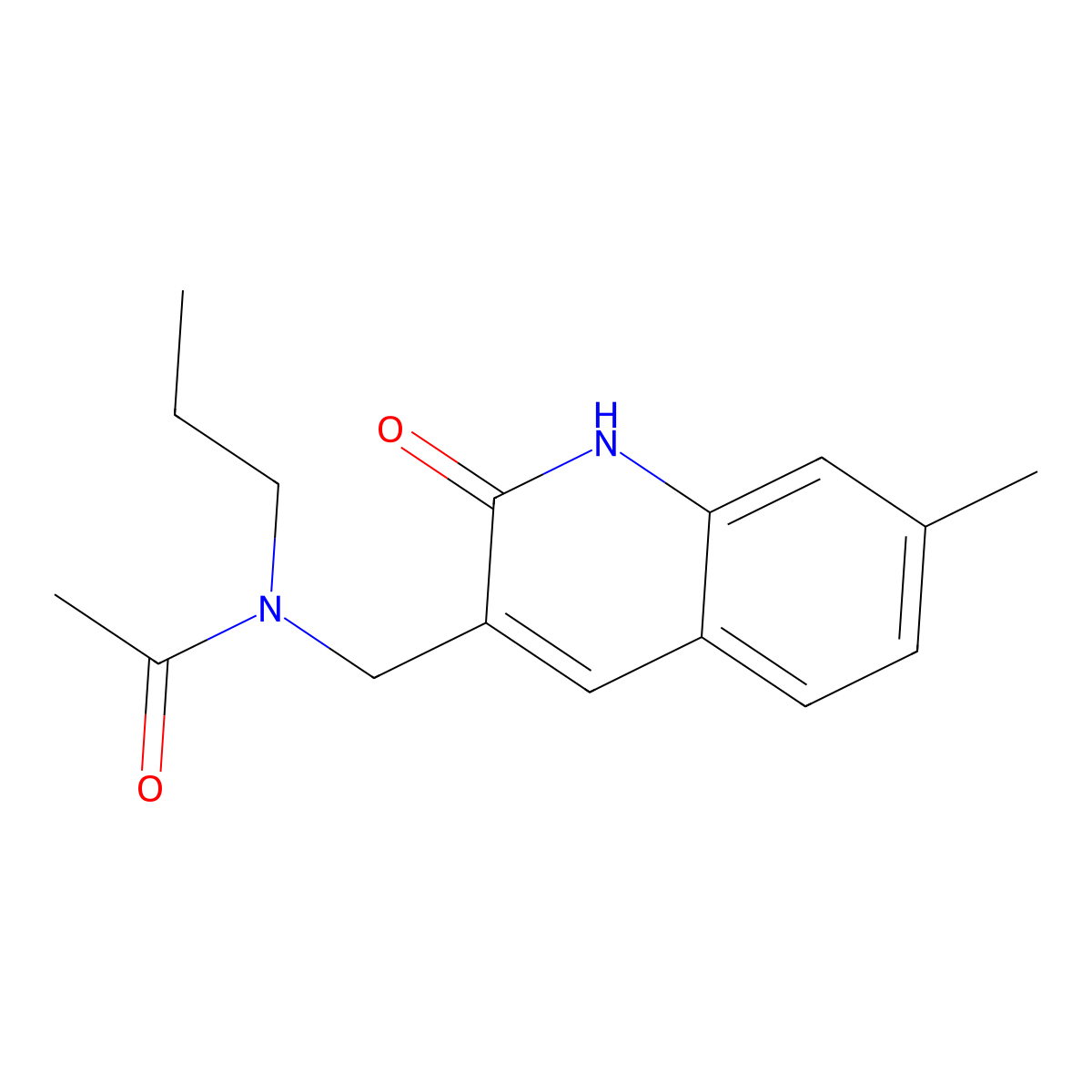 N-[(7-methyl-2-oxo-1H-quinolin-3-yl)methyl]-N-propylacetamide molecular structure, CAS 674352-01-3