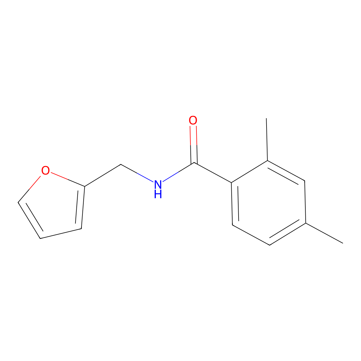 N-(furan-2-ylmethyl)-2,4-dimethylbenzamide molecular structure, CAS 674352-25-1