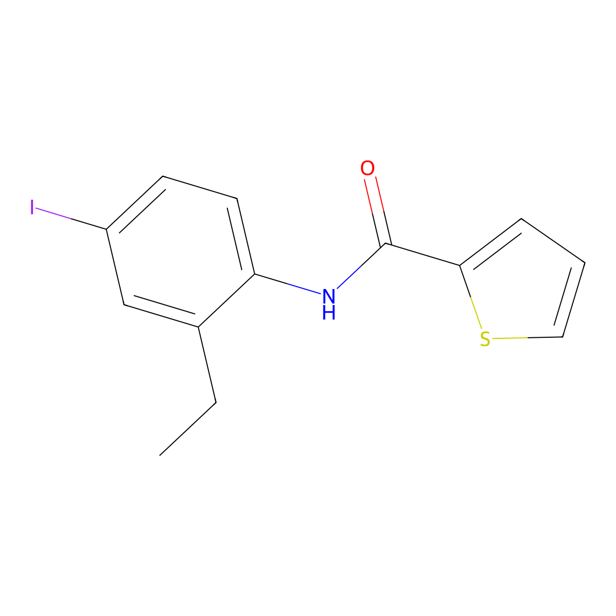N-(2-ethyl-4-iodophenyl)thiophene-2-carboxamide molecular structure, CAS 674353-00-5