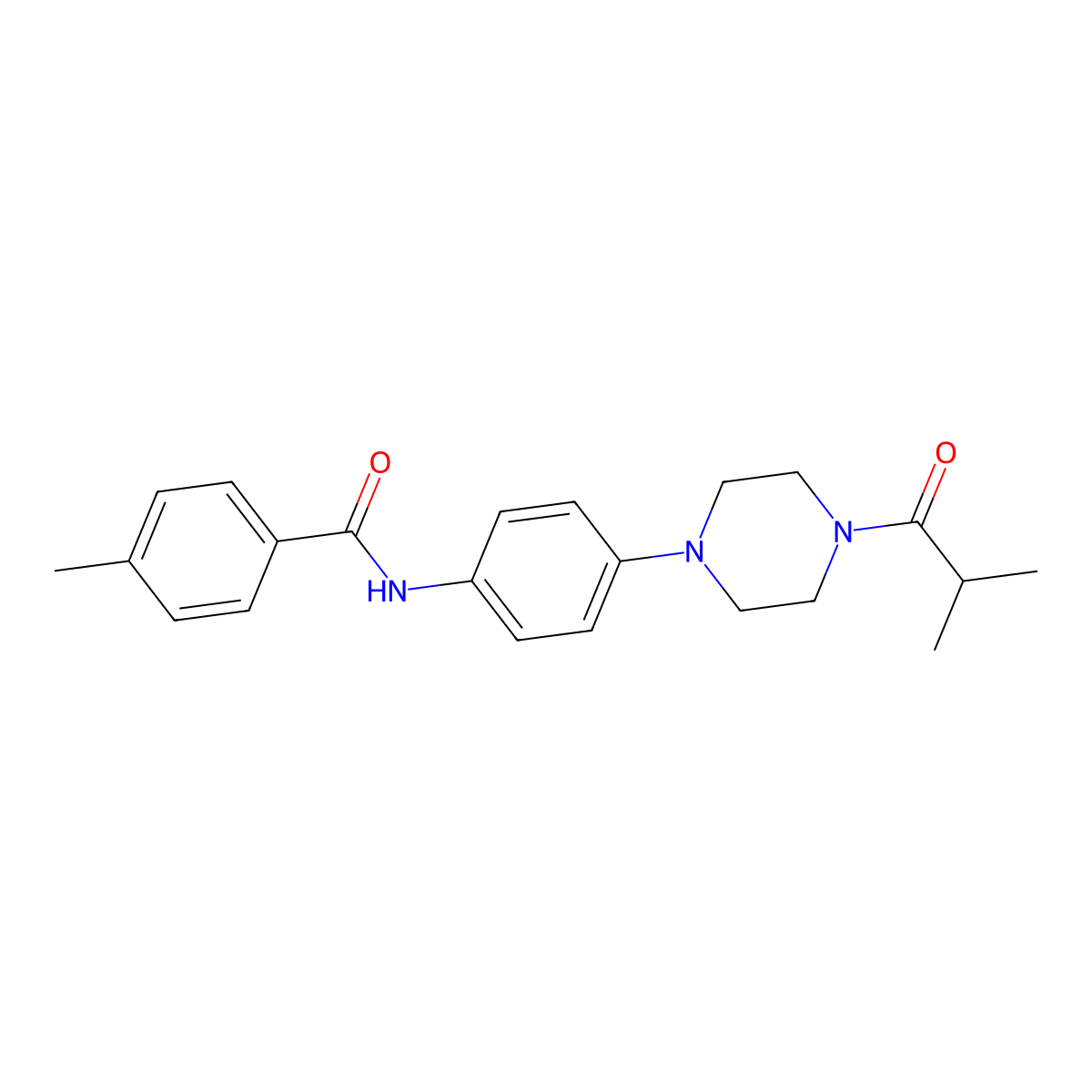 4-methyl-N-[4-[4-(2-methylpropanoyl)piperazin-1-yl]phenyl]benzamide molecular structure, CAS 674353-58-3