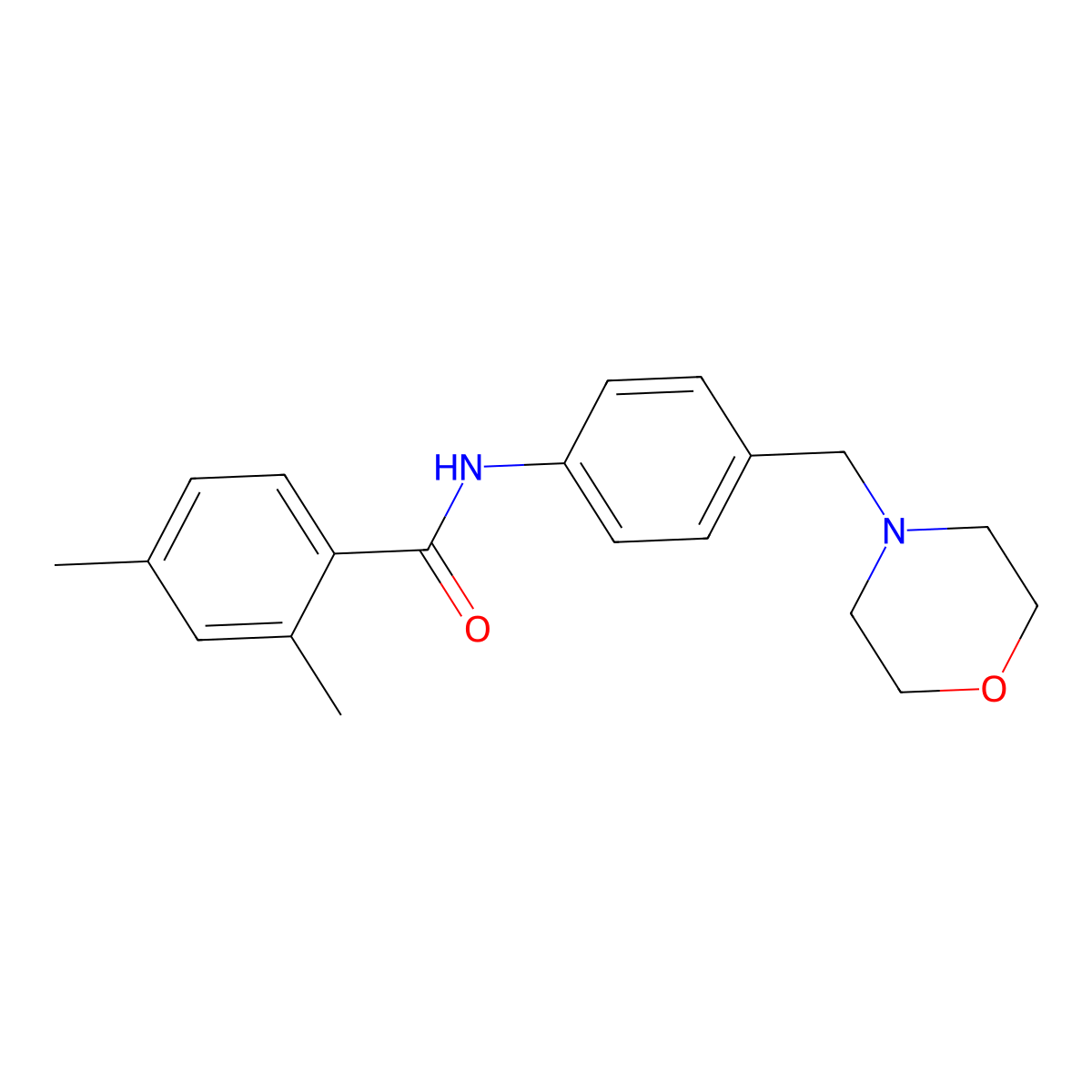 2,4-dimethyl-N-[4-(morpholin-4-ylmethyl)phenyl]benzamide molecular structure, CAS 674353-63-0
