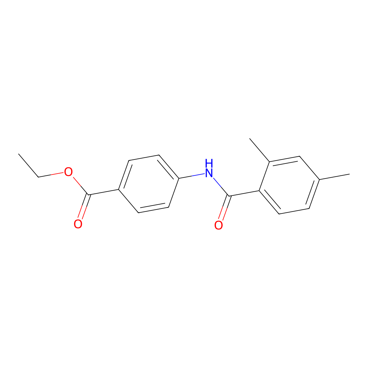 Ethyl 4-[(2,4-dimethylbenzoyl)amino]benzoate molecular structure, CAS 674353-77-6