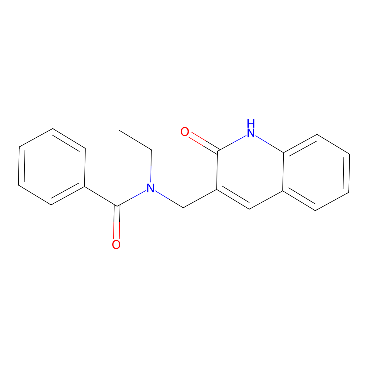 N-ethyl-N-[(2-oxo-1H-quinolin-3-yl)methyl]benzamide molecular structure, CAS 674354-23-5