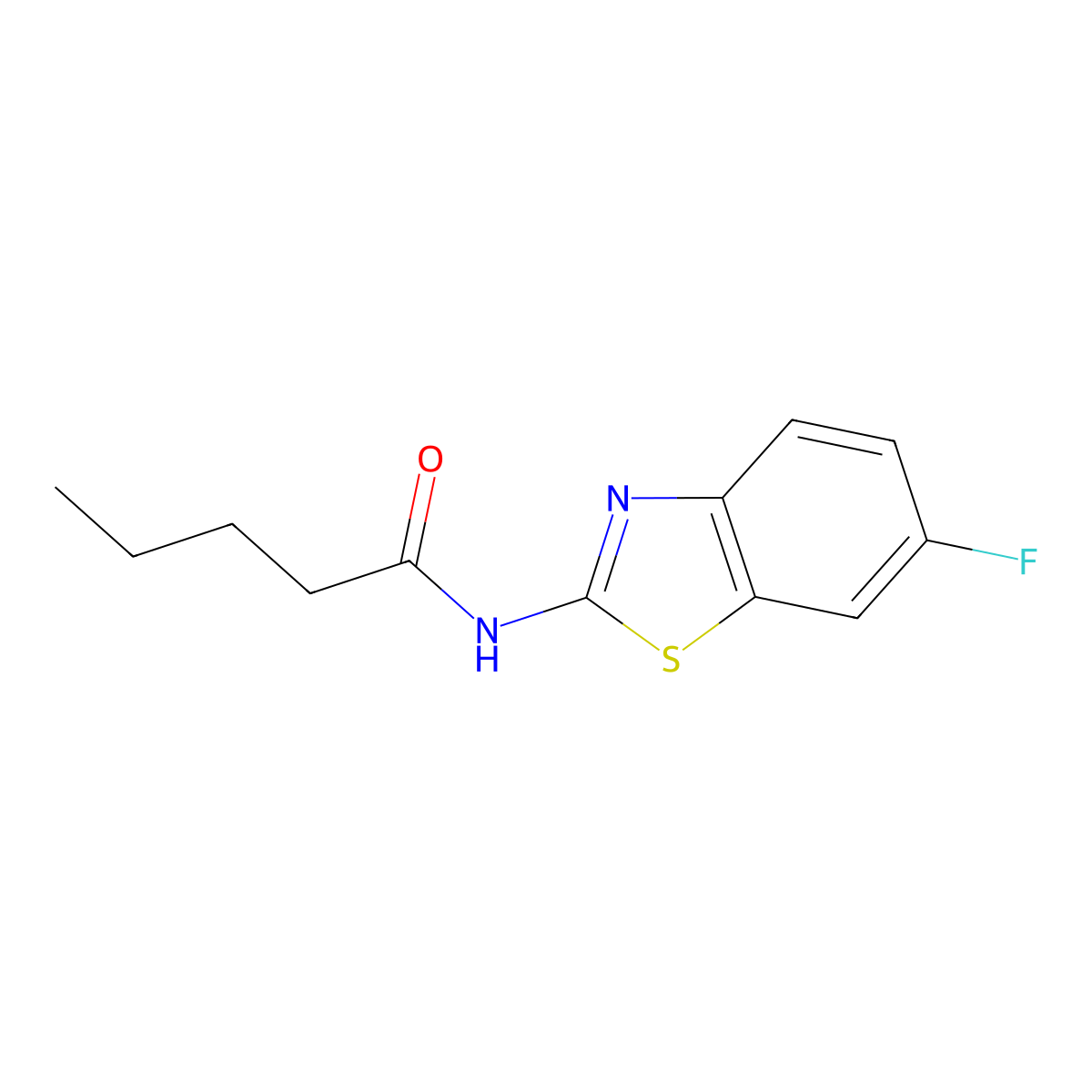 N-(6-fluoro-1,3-benzothiazol-2-yl)pentanamide molecular structure, CAS 674355-01-2