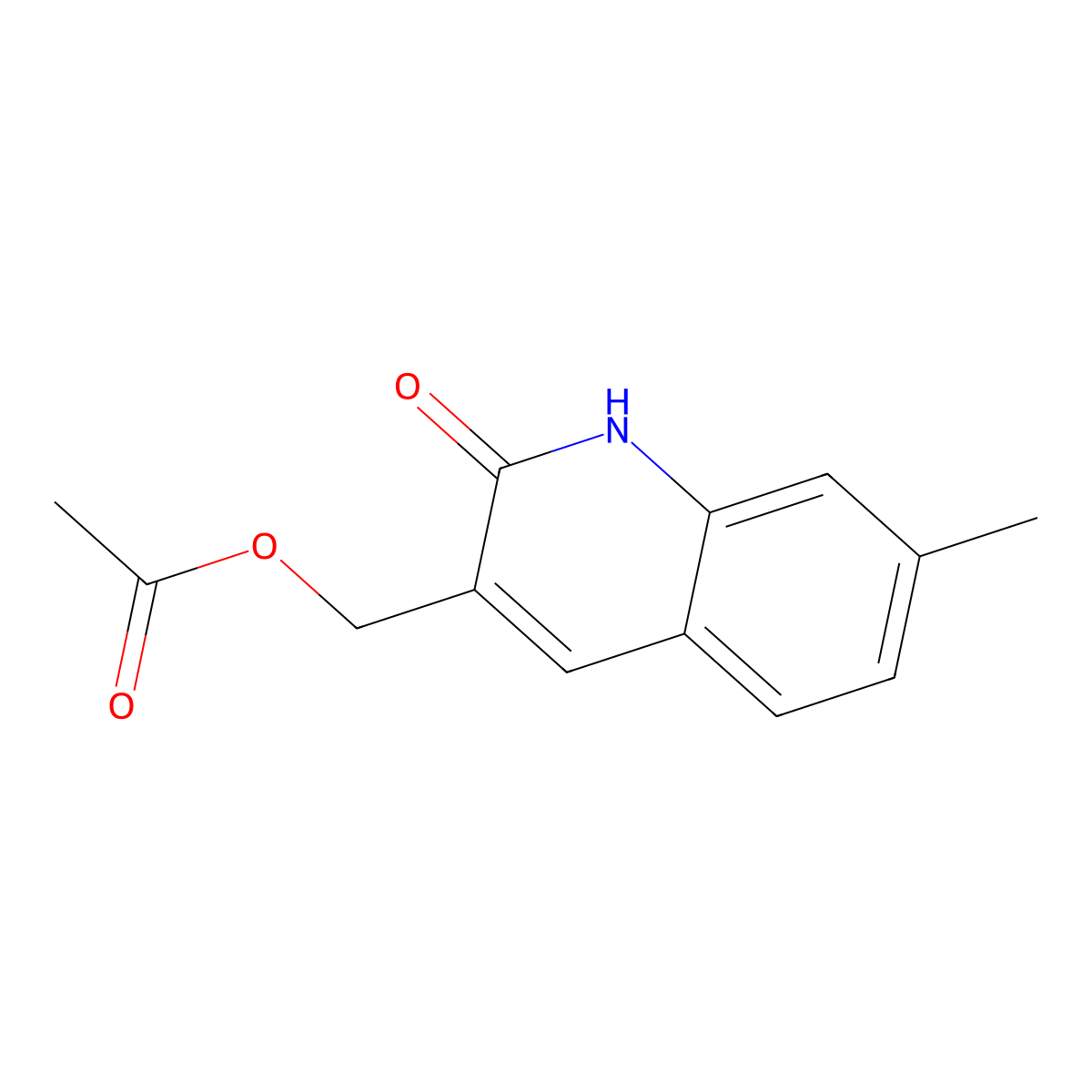 (7-methyl-2-oxo-1H-quinolin-3-yl)methyl acetate molecular structure, CAS 674356-90-2
