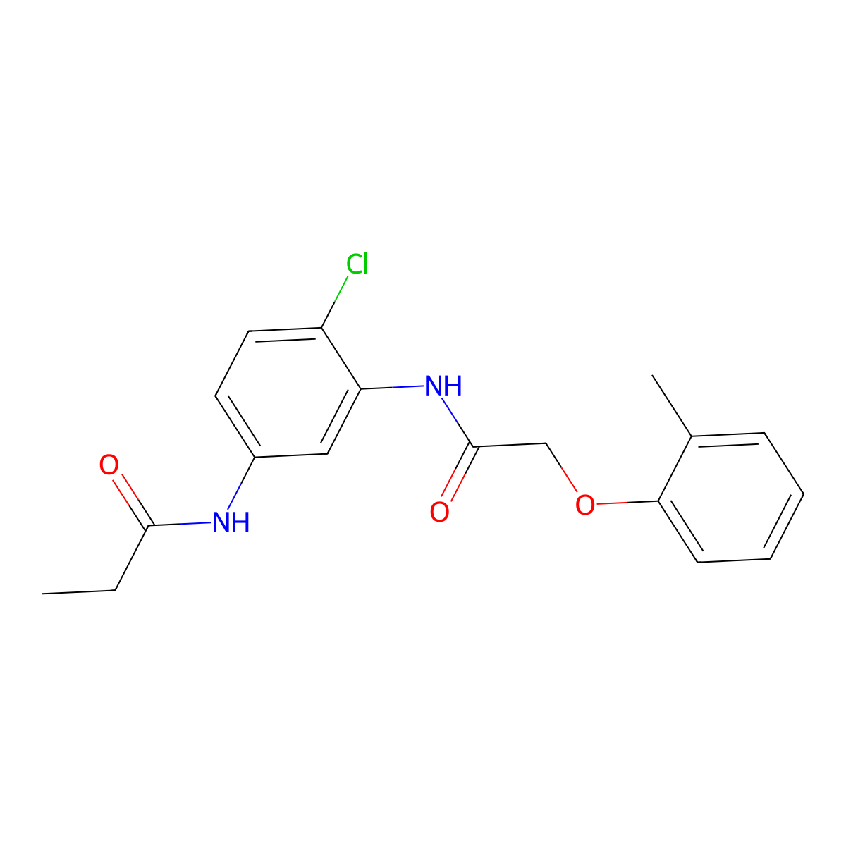 N-(4-chloro-3-{[(2-methylphenoxy)acetyl]amino}phenyl)propanamide molecular structure, CAS 674357-42-7