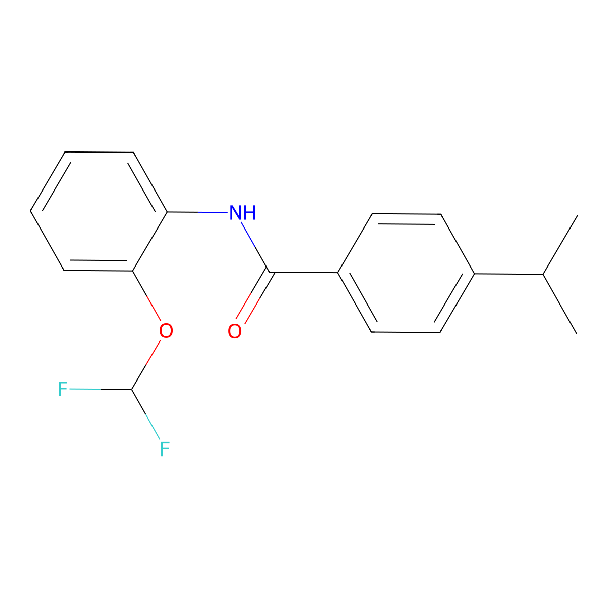 N-[2-(difluoromethoxy)phenyl]-4-(propan-2-yl)benzamide molecular structure, CAS 674359-12-7