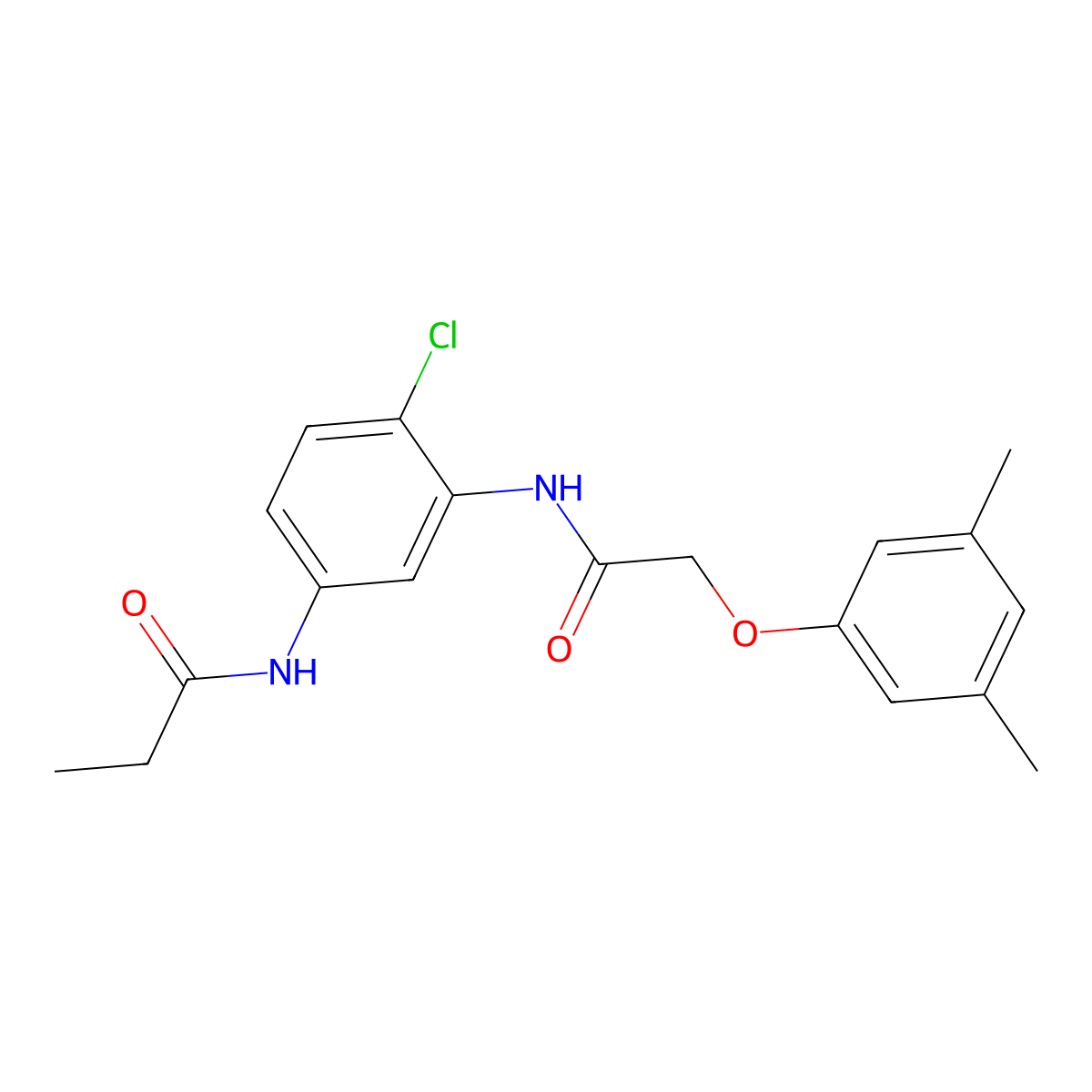 N-(4-chloro-3-{[(3,5-dimethylphenoxy)acetyl]amino}phenyl)propanamide molecular structure, CAS 674359-46-7