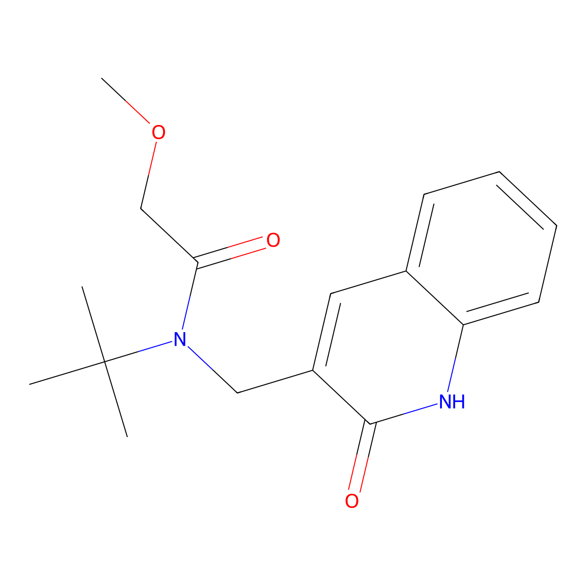 N-tert-butyl-2-methoxy-N-[(2-oxo-1H-quinolin-3-yl)methyl]acetamide molecular structure, CAS 674362-09-5