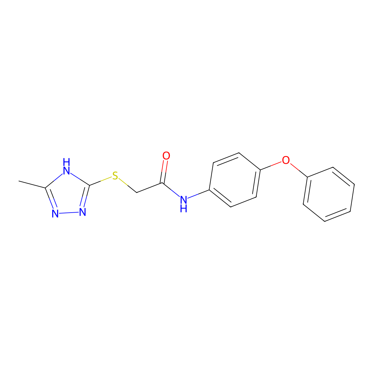 2-[(5-methyl-4H-1,2,4-triazol-3-yl)sulfanyl]-N-(4-phenoxyphenyl)acetamide molecular structure, CAS 674362-20-0