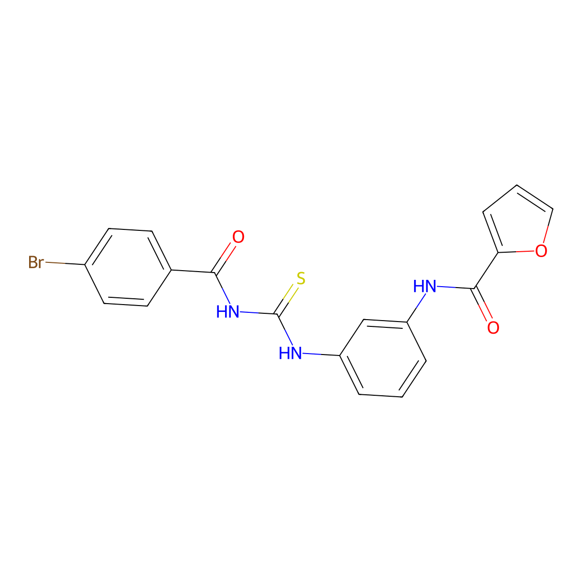 N-[3-[(4-bromobenzoyl)carbamothioylamino]phenyl]furan-2-carboxamide molecular structure, CAS 674362-60-8