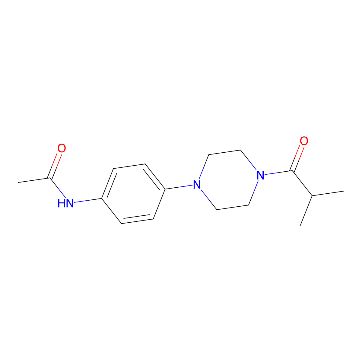 N-[4-(4-isobutyryl-1-piperazinyl)phenyl]acetamide molecular structure, CAS 674362-73-3