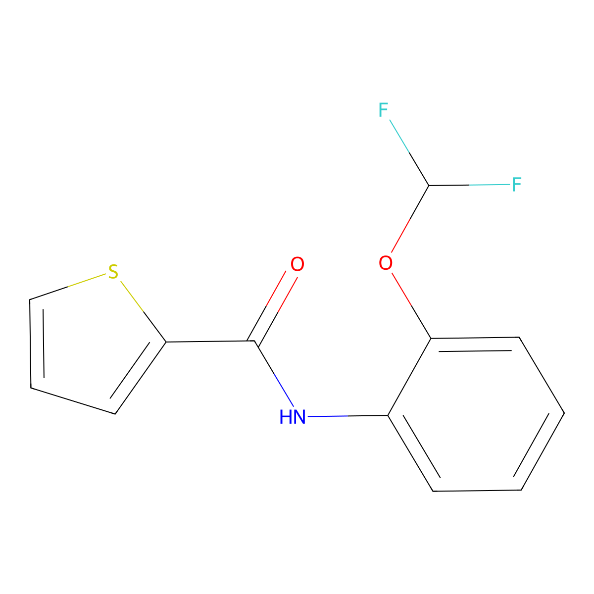 N-[2-(difluoromethoxy)phenyl]thiophene-2-carboxamide molecular structure, CAS 674362-88-0