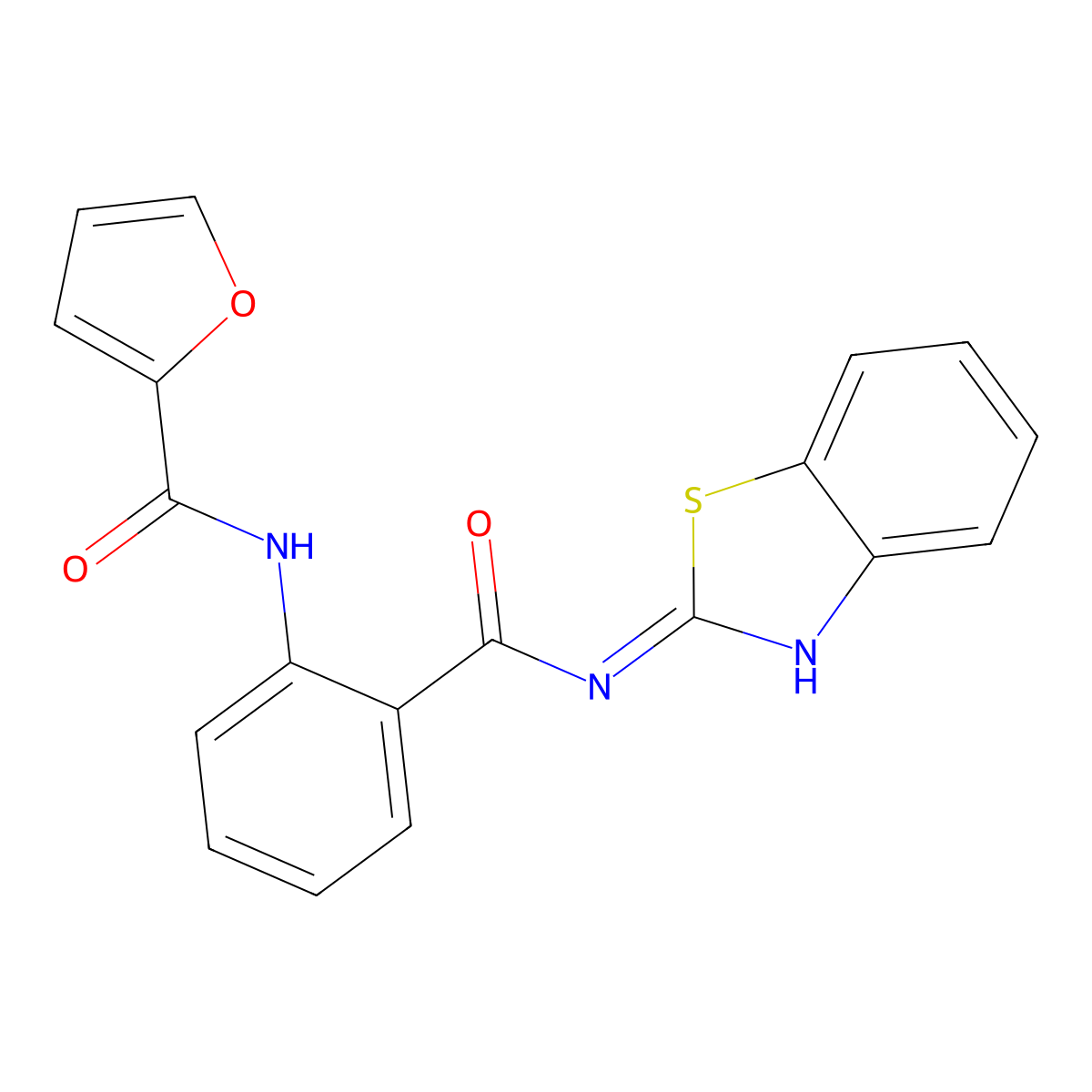 N-[2-(1,3-benzothiazol-2-ylcarbamoyl)phenyl]furan-2-carboxamide molecular structure, CAS 674364-28-4