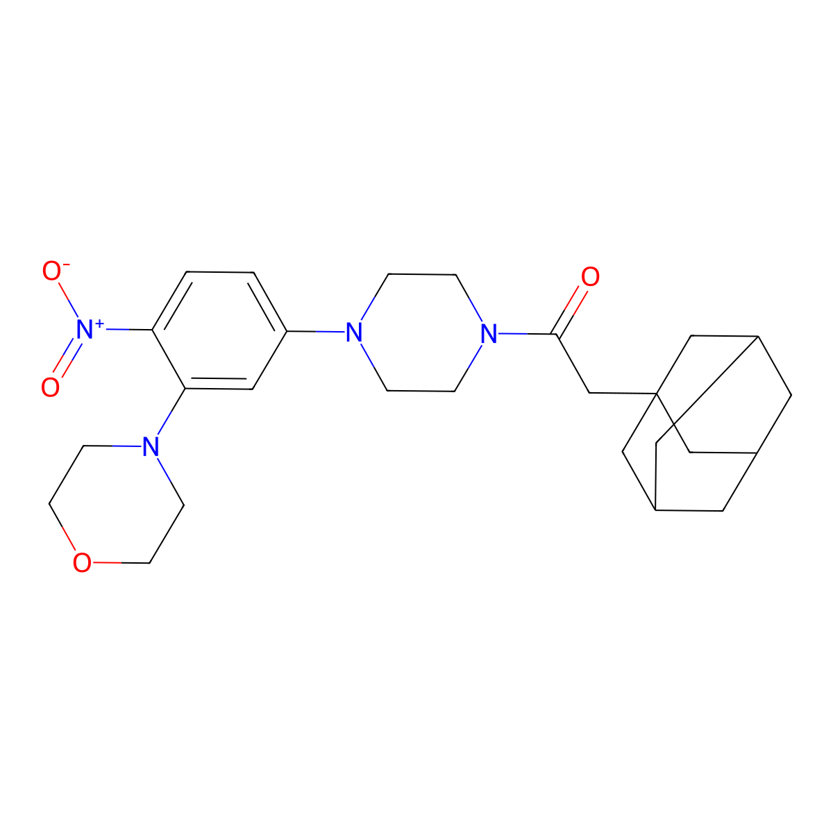 2-(1-Adamantyl)-1-[4-(3-morpholin-4-yl-4-nitrophenyl)piperazin-1-yl]ethanone molecular structure, CAS 674364-85-3