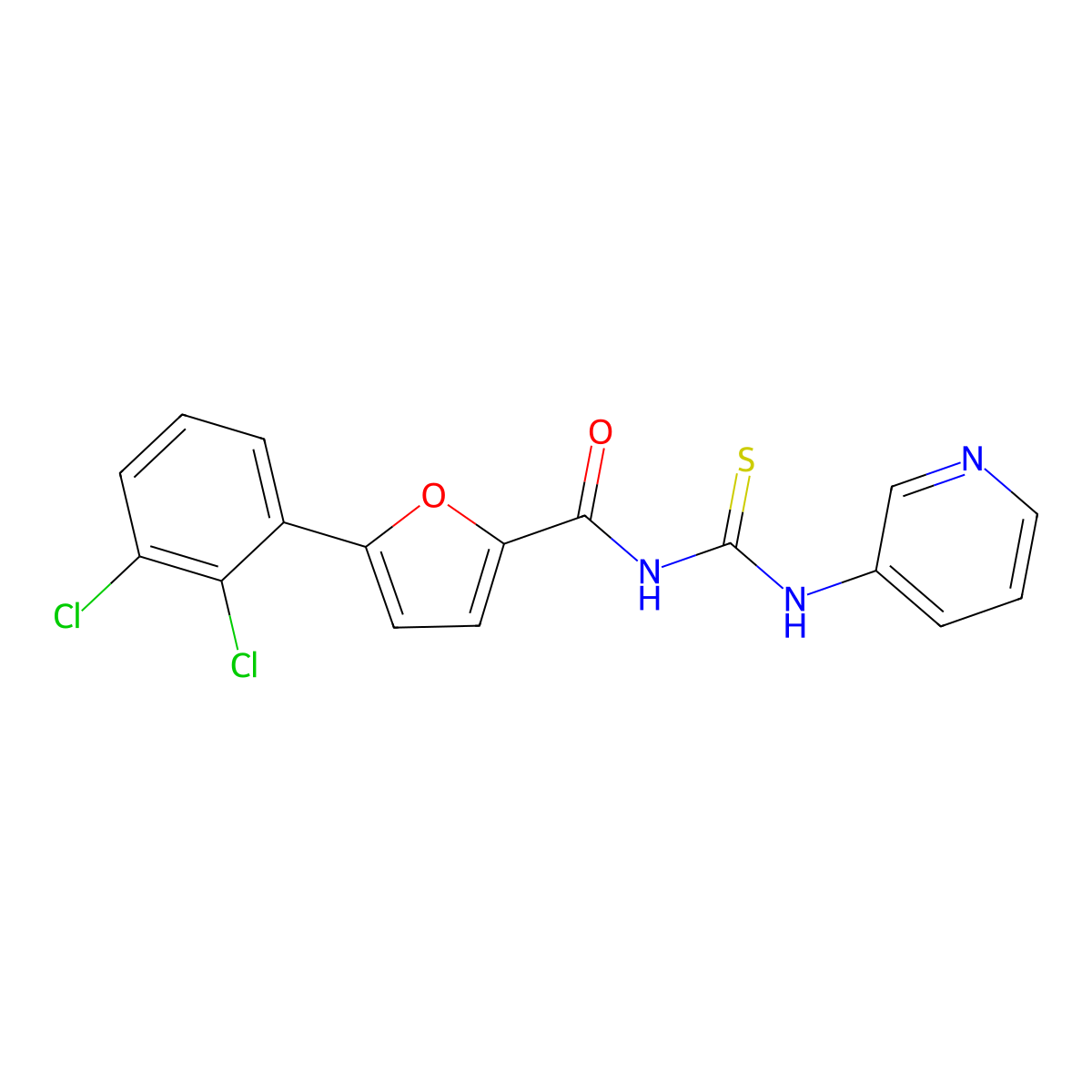 5-(2,3-dichlorophenyl)-N-(pyridin-3-ylcarbamothioyl)furan-2-carboxamide molecular structure, CAS 674365-28-7