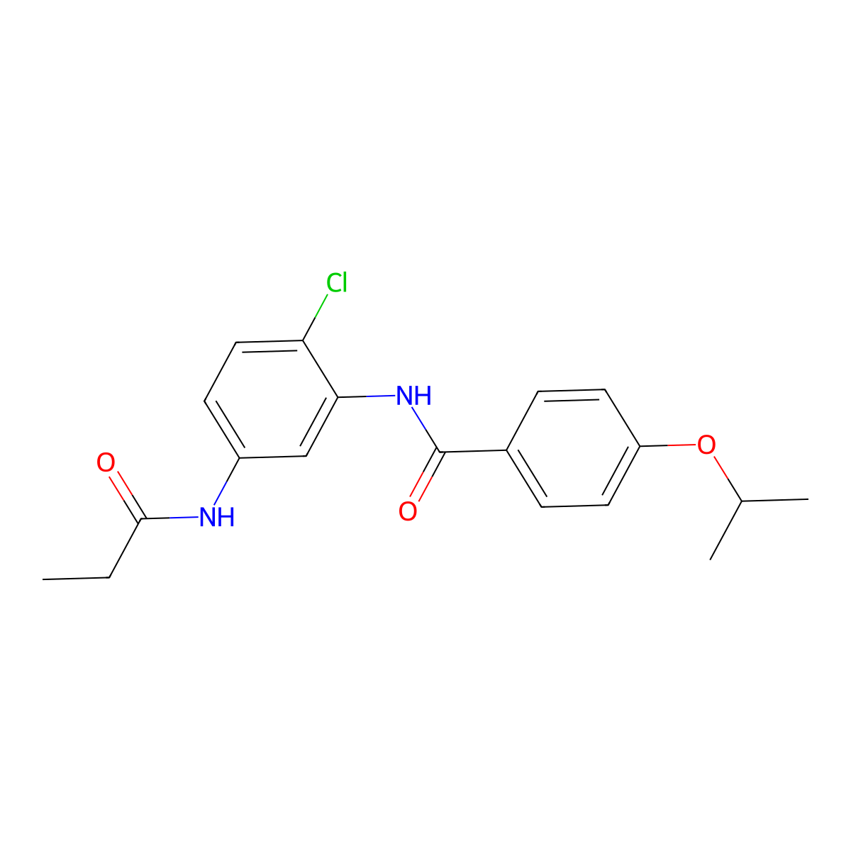 N-[2-chloro-5-(propanoylamino)phenyl]-4-propan-2-yloxybenzamide molecular structure, CAS 674366-07-5