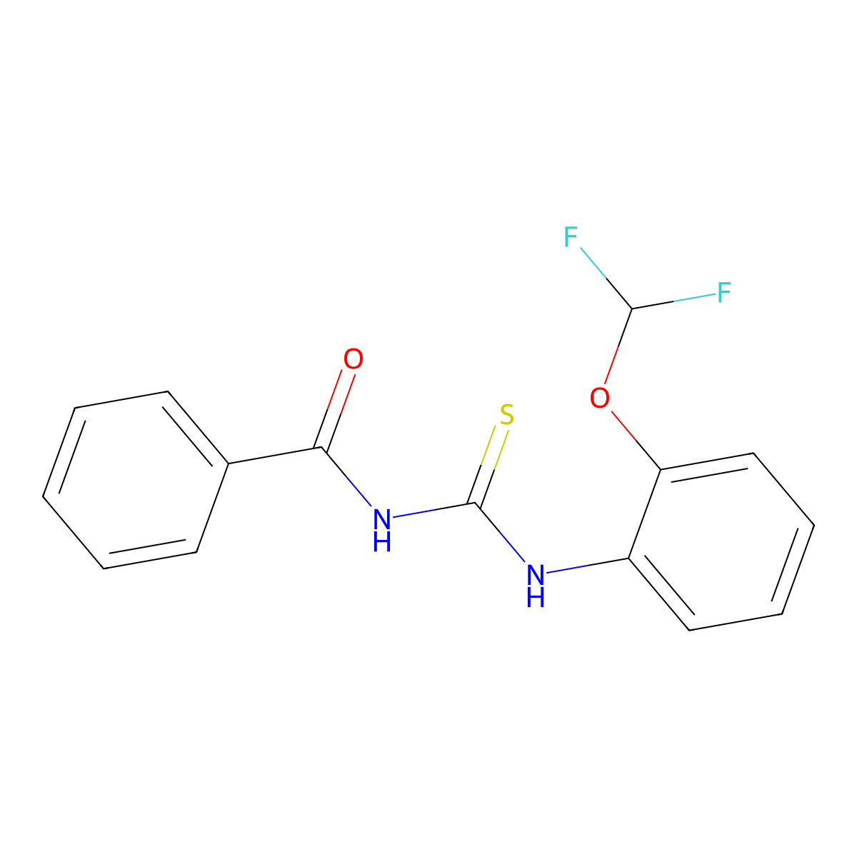N-benzoyl-N'-[2-(difluoromethoxy)phenyl]thiourea molecular structure, CAS 674366-19-9