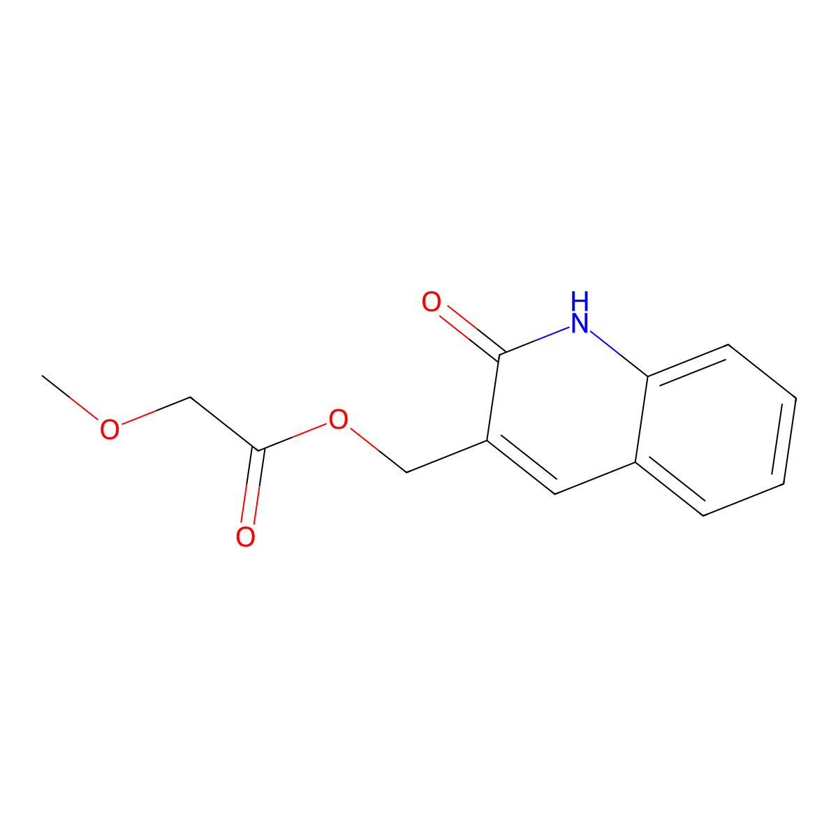 (2-oxo-1H-quinolin-3-yl)methyl 2-methoxyacetate molecular structure, CAS 674366-46-2