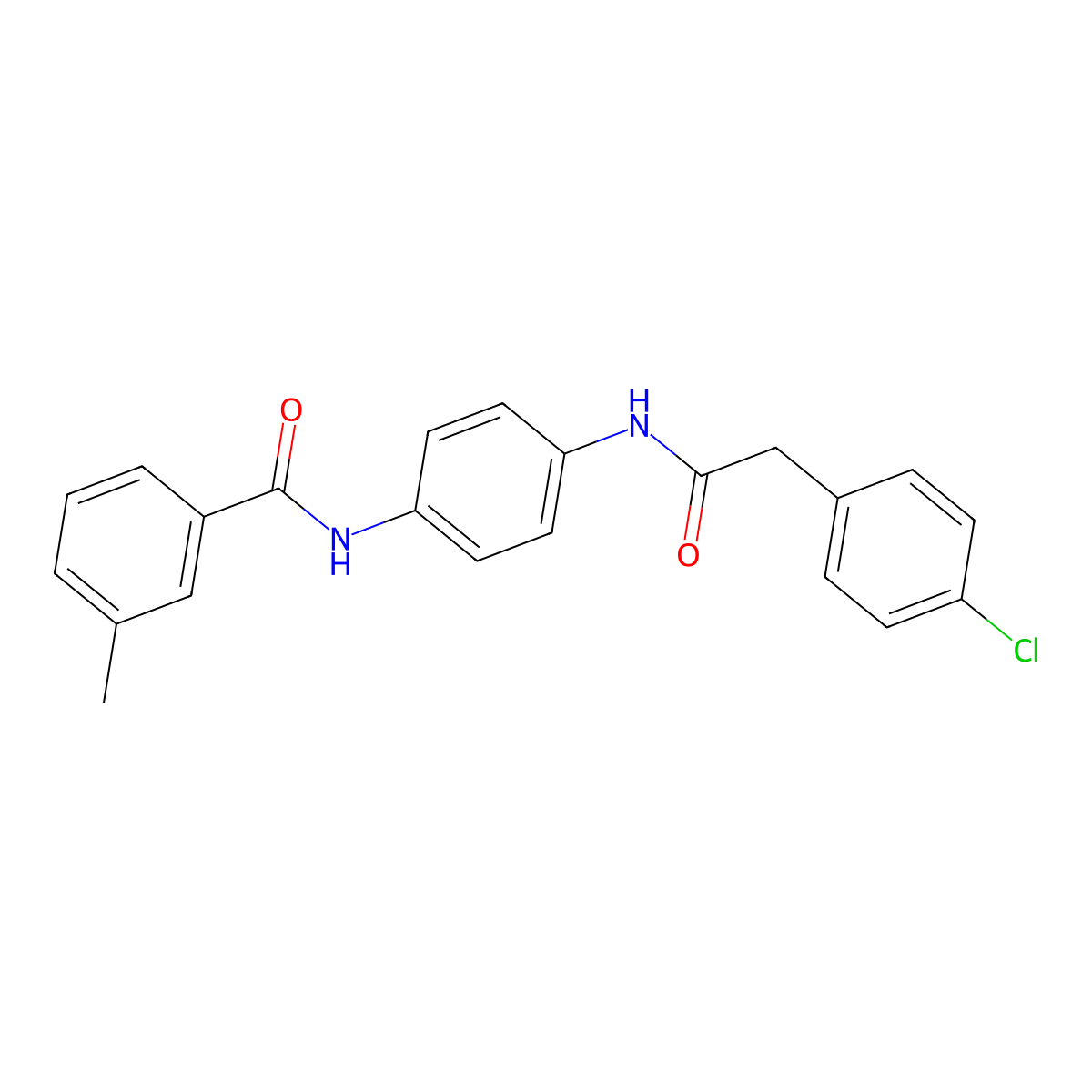 N-(4-{[(4-chlorophenyl)acetyl]amino}phenyl)-3-methylbenzamide molecular structure, CAS 674366-80-4