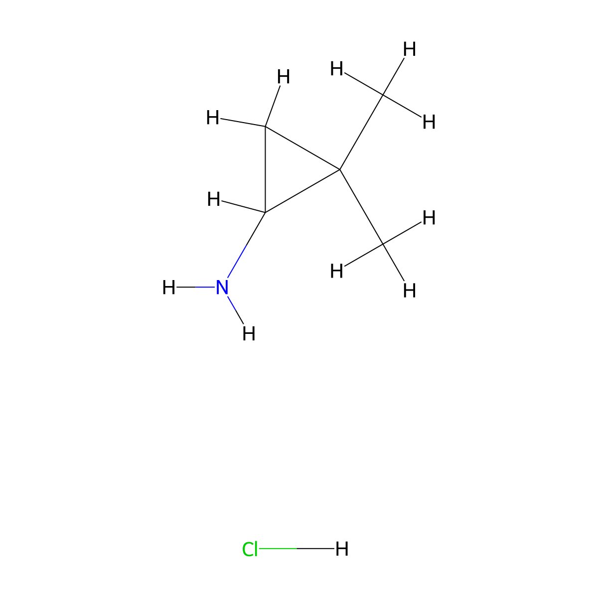 2,2-Dimethylcyclopropan-1-amine hydrochloride molecular structure, CAS 674367-28-3