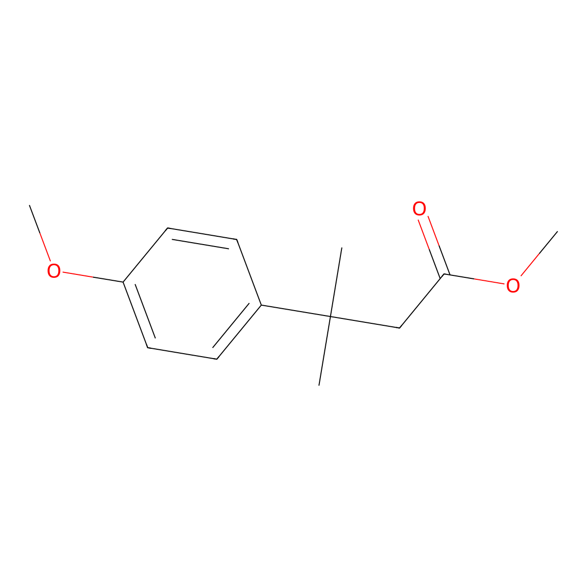 Methyl 3-(4-methoxyphenyl)-3-methylbutanoate molecular structure, CAS 67437-37-0