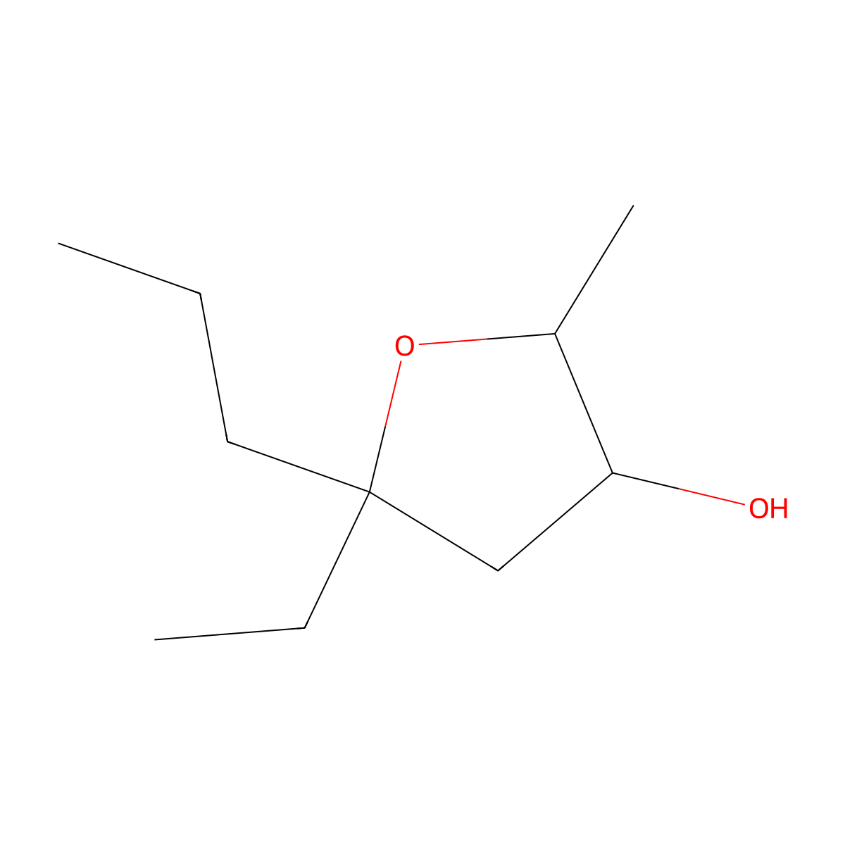 1,4-Anhydro-2,5-dideoxy-1-ethyl-1-propylpentitol molecular structure, CAS 6744-59-8