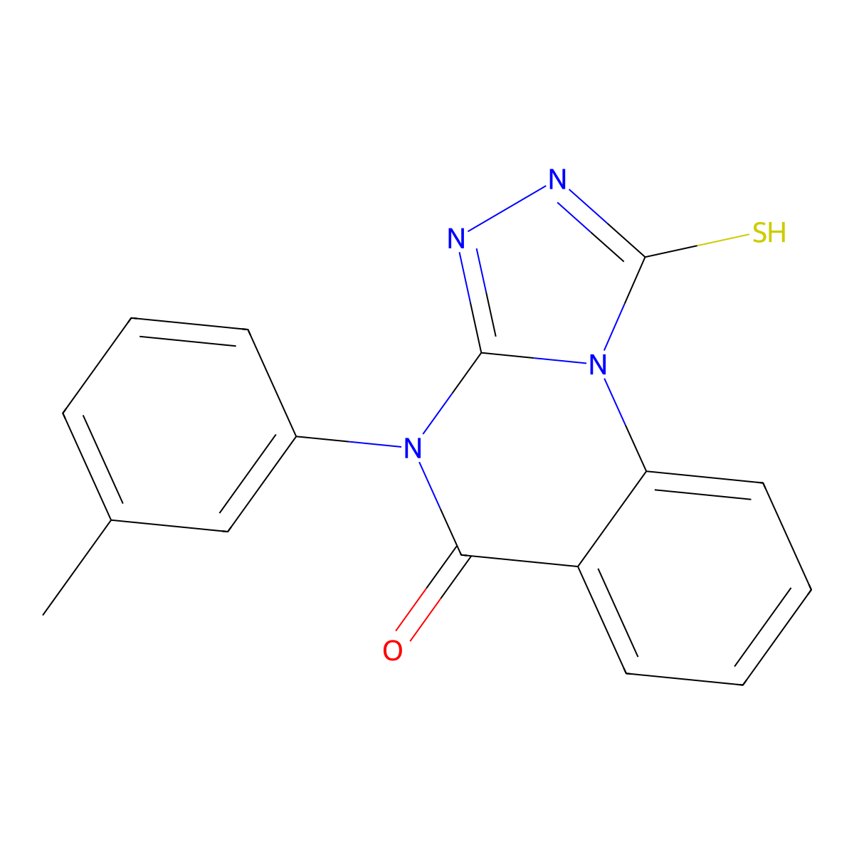 1-mercapto-4-(3-methylphenyl)[1,2,4]triazolo[4,3-a]quinazolin-5(4H)-one molecular structure, CAS 67442-91-5