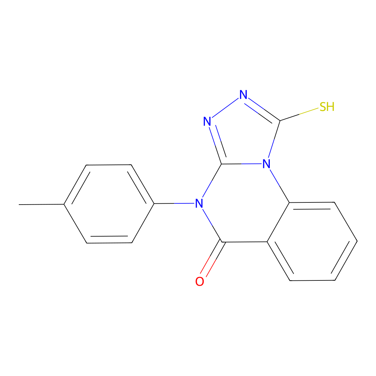 4-(4-methylphenyl)-1-sulfanyl-4H,5H-[1,2,4]triazolo[4,3-a]quinazolin-5-one molecular structure, CAS 67442-92-6