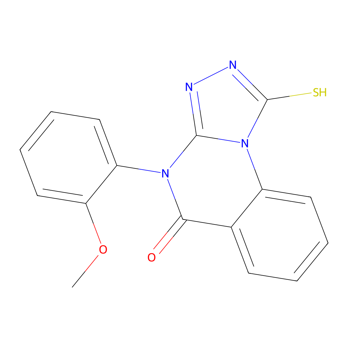 4-(2-methoxyphenyl)-1-sulfanyl-4H,5H-[1,2,4]triazolo[4,3-a]quinazolin-5-one molecular structure, CAS 67443-01-0