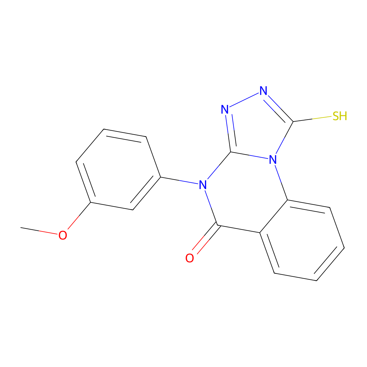 4-(3-methoxyphenyl)-1-sulfanyl-4H,5H-[1,2,4]triazolo[4,3-a]quinazolin-5-one molecular structure, CAS 67443-02-1