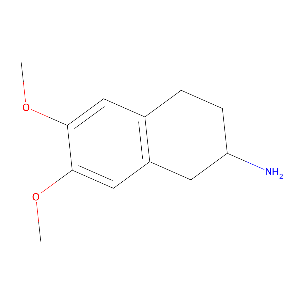 6,7-Dimethoxy-1,2,3,4-tetrahydronaphthalen-2-amine molecular structure, CAS 67445-12-9