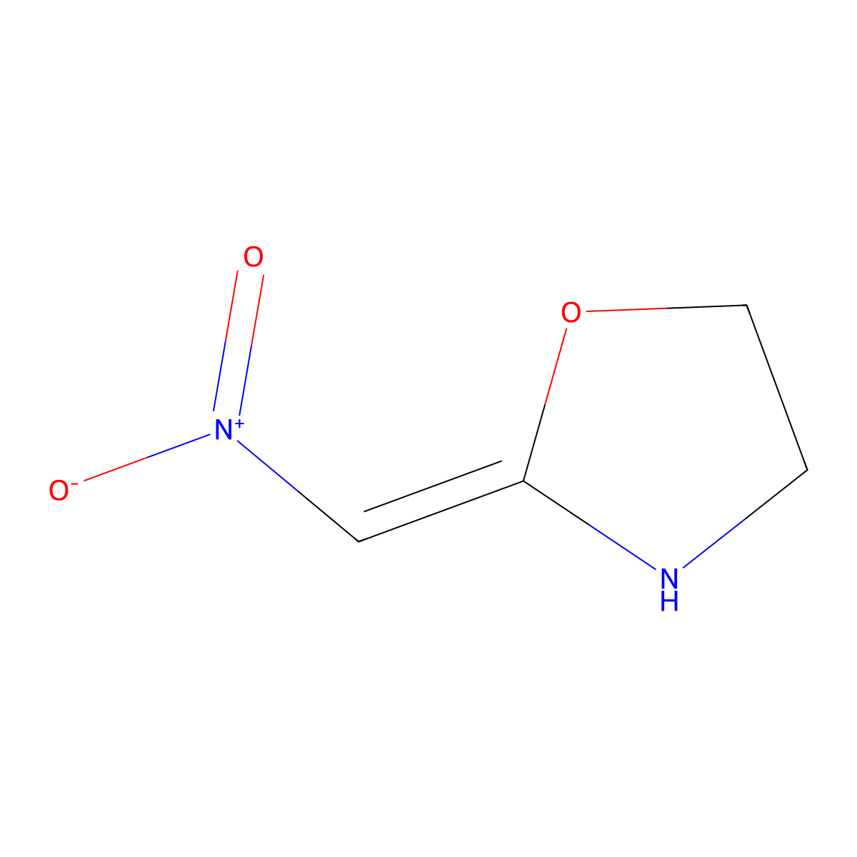 2-(Nitromethylidene)-1,3-oxazolidine molecular structure, CAS 67445-78-7