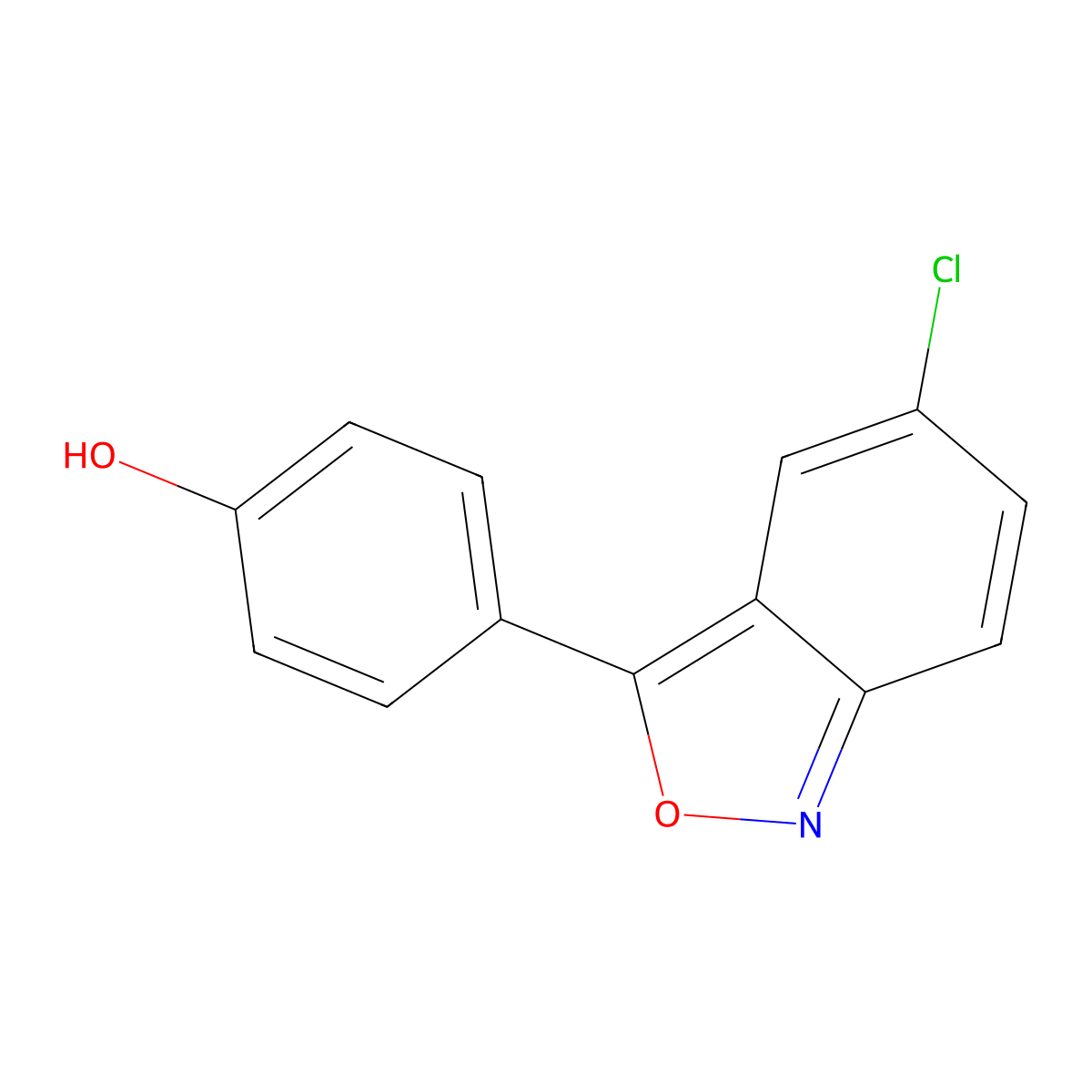 5-Chloro-3-(4-hydroxyphenyl)-2,1-benzisoxazole molecular structure, CAS 67445-85-6