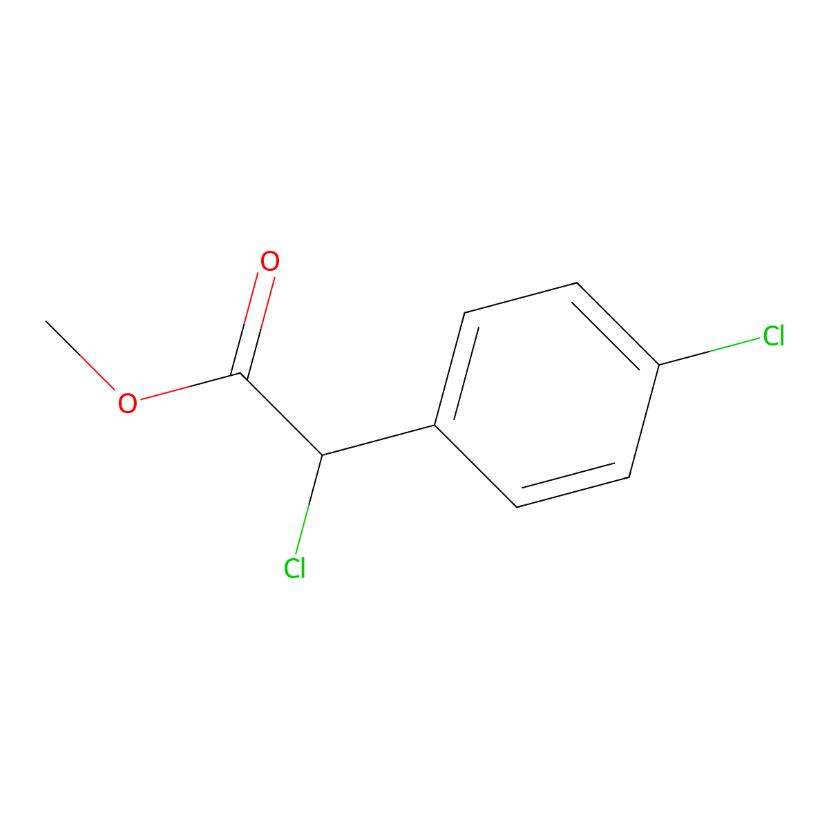 Methyl 2-chloro-2-(4-chlorophenyl)acetate molecular structure, CAS 67447-60-3