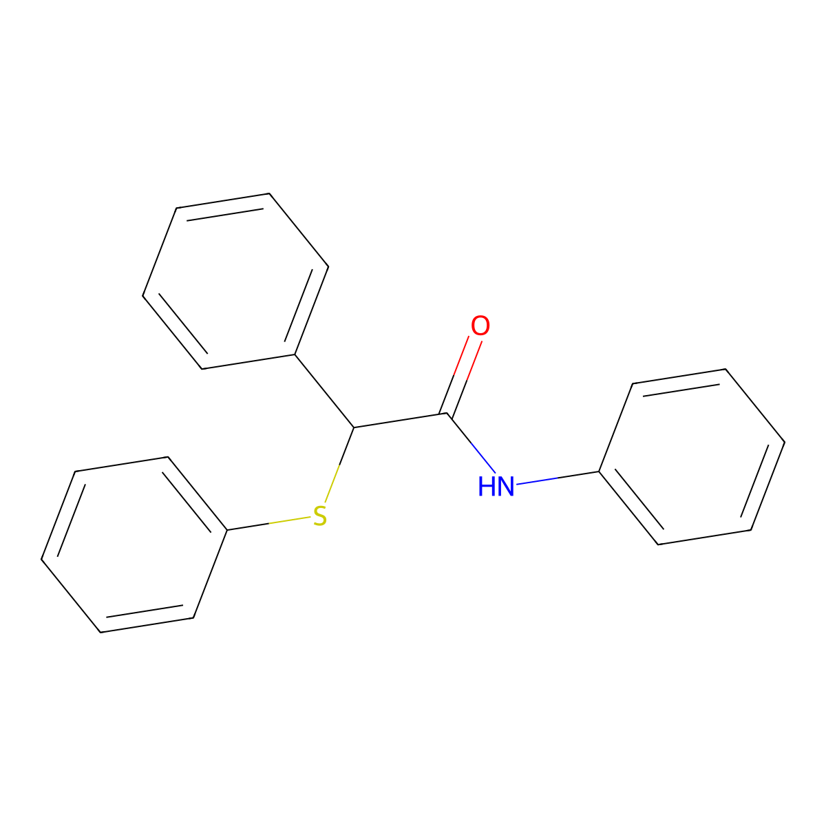 N,2-diphenyl-2-(phenylsulfanyl)acetamide molecular structure, CAS 67447-91-0