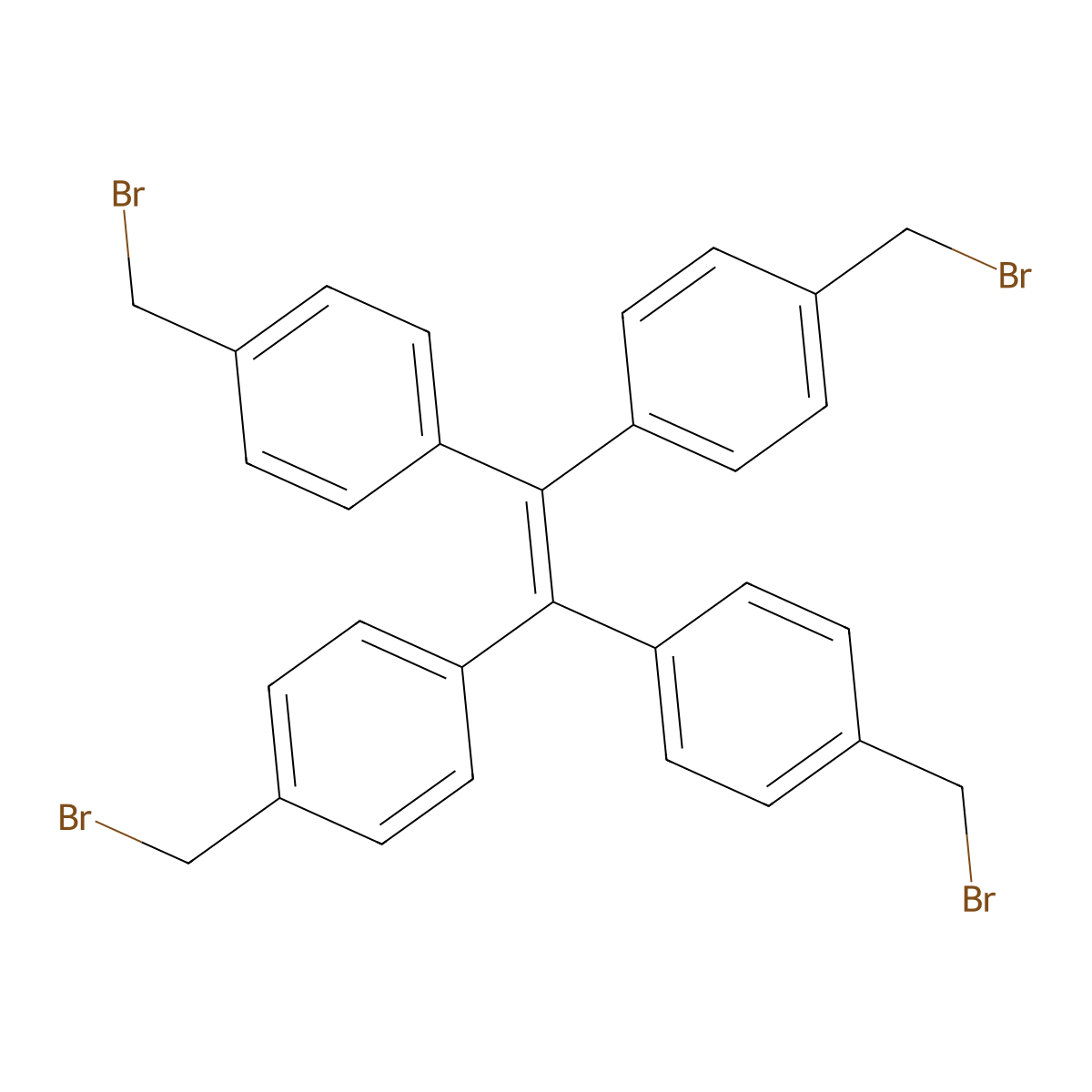 1,1,2,2-Tetrakis(4-(bromomethyl)phenyl)ethene molecular structure, CAS 67448-47-9