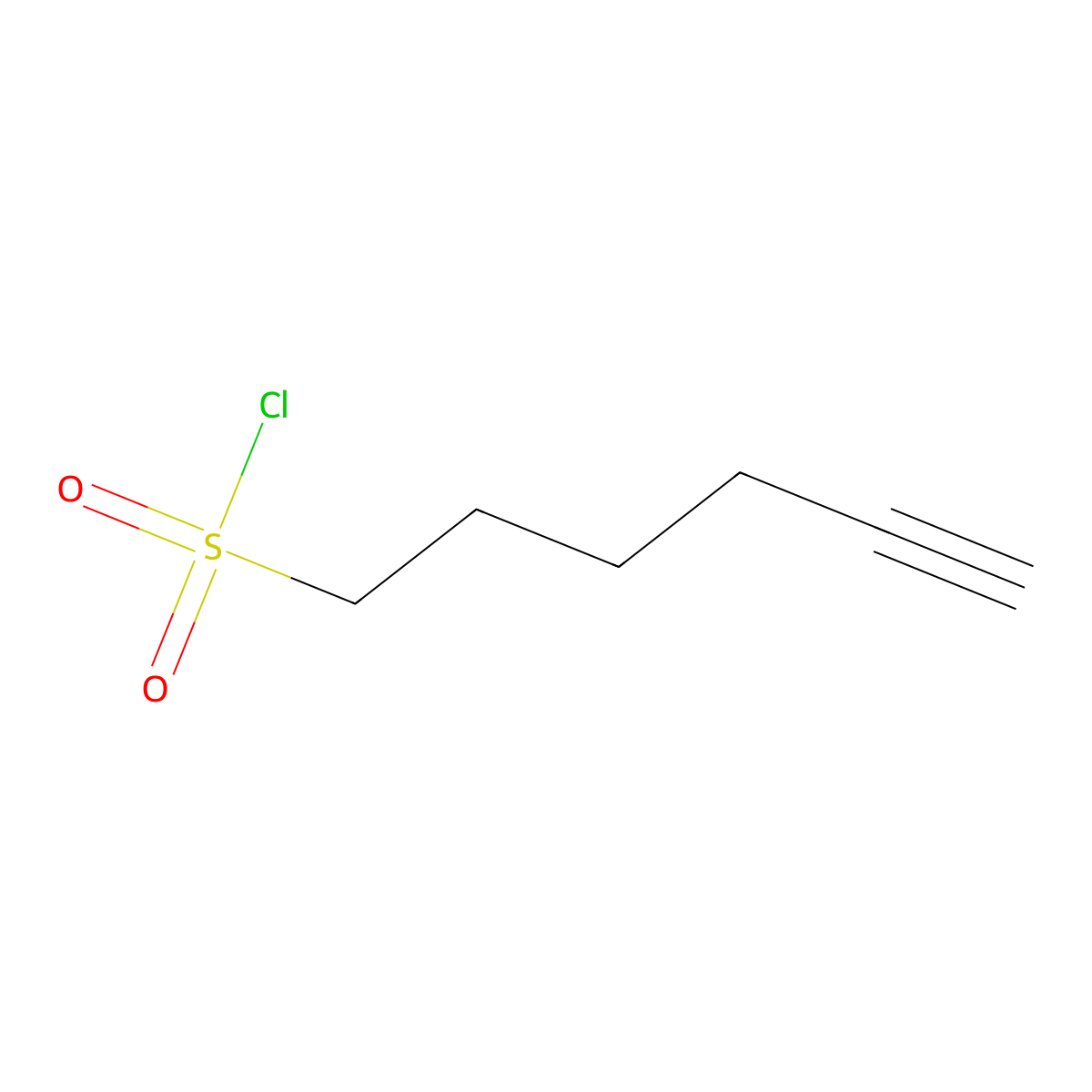 Hex-5-yne-1-sulfonyl chloride molecular structure, CAS 67448-65-1