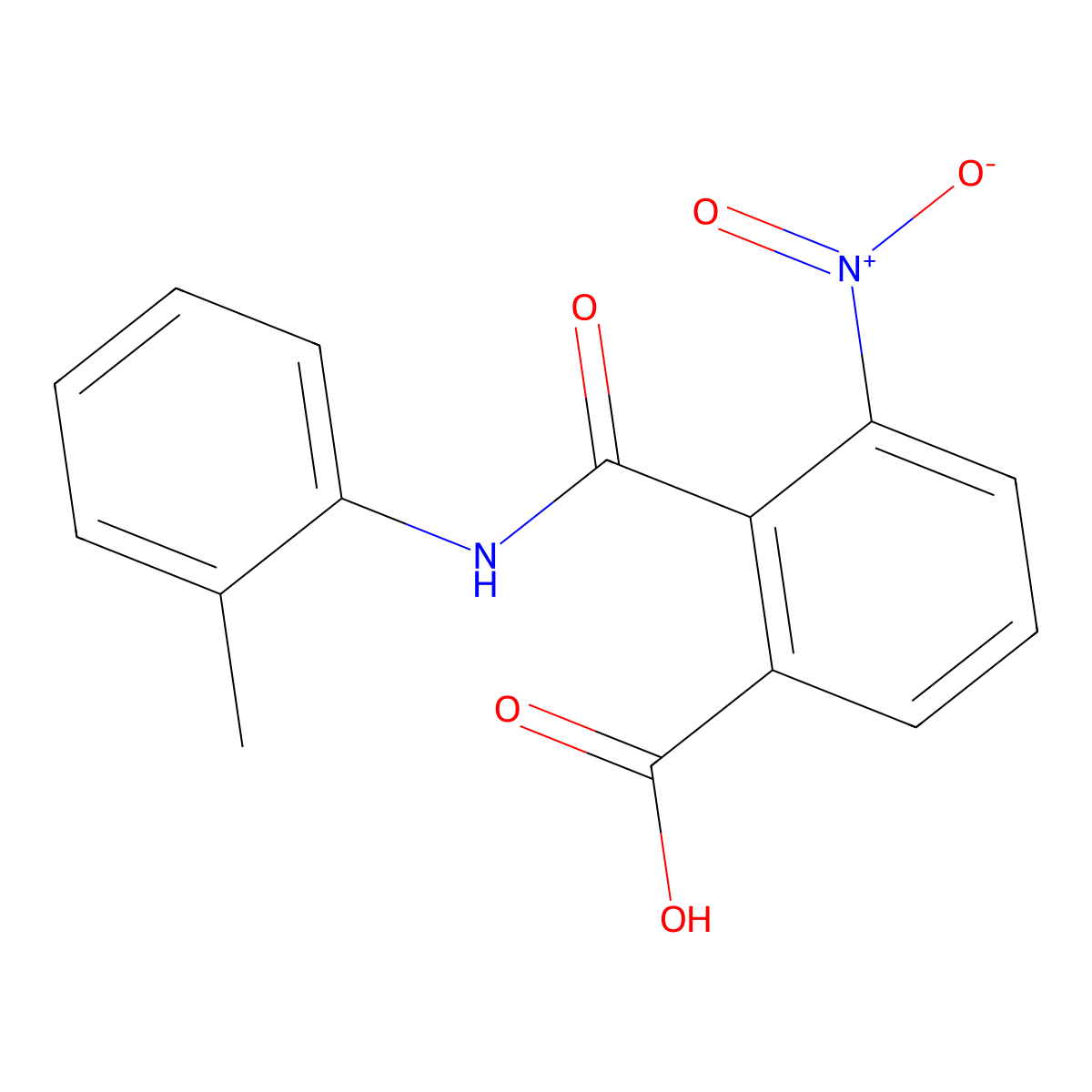2-[(2-Methylphenyl)carbamoyl]-3-nitrobenzoic acid molecular structure, CAS 6745-04-6