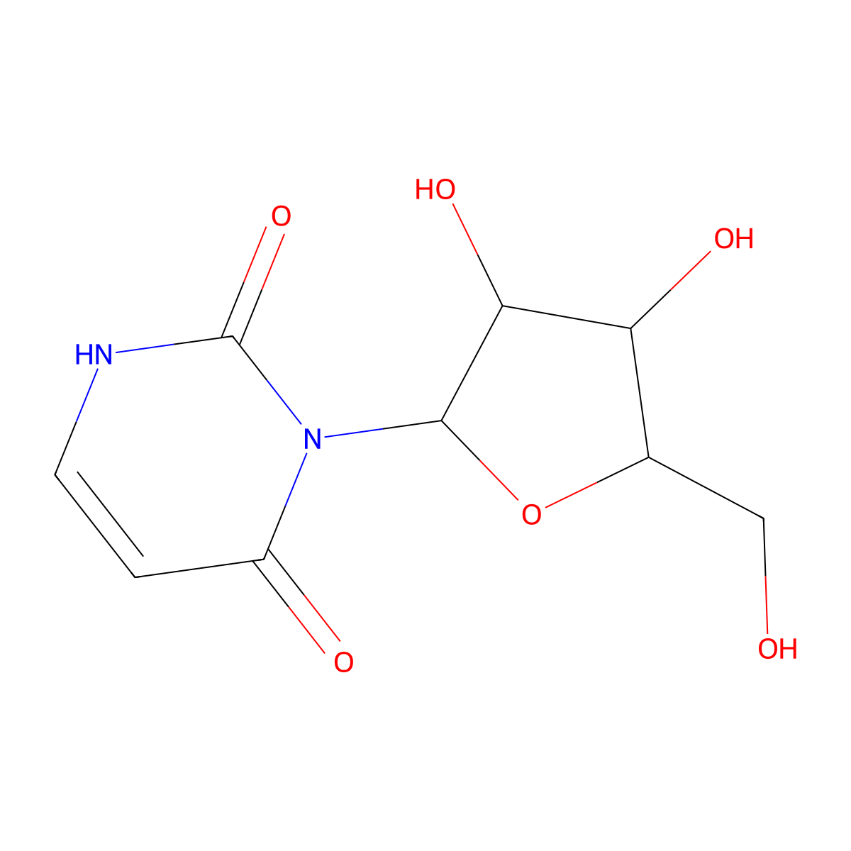 3-[3,4-dihydroxy-5-(hydroxymethyl)oxolan-2-yl]-1H-pyrimidine-2,4-dione molecular structure, CAS 6745-33-1