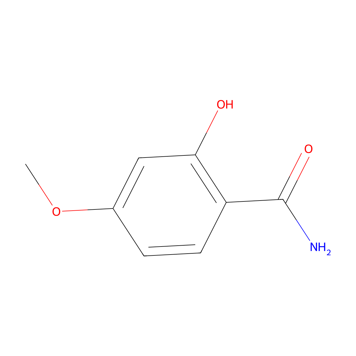 2-Hydroxy-4-methoxybenzamide molecular structure, CAS 6745-77-3